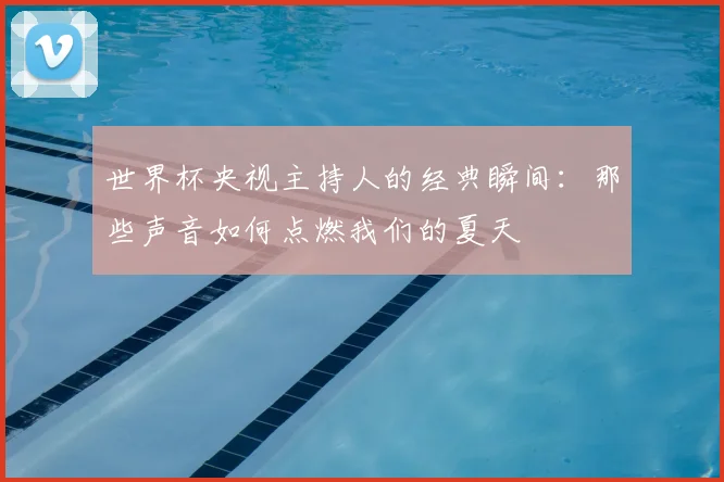 世界杯央视主持人的经典瞬间:那些声音如何点燃我们的夏天